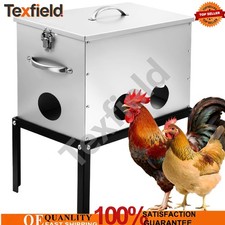 40lb Automatic Chicken Feeder 6-Port Large Capacity Metal Poultry Feeder