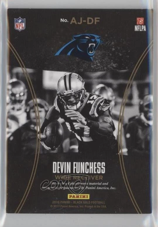 2016 Panini Black Gold Auto Jersey Prime /25 Devin Funchess #AJ-DF Auto - Image 2 of 2