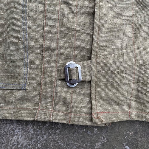 Vintage ussr military hunting work firemans heavy canvas metal clasp jacket - Afbeelding 4 van 11