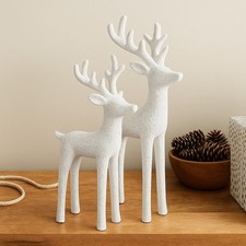 2 Set Modern Christmas Decor Neutral Christmas Reindeer Decor Resin Deer Stat...