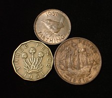 United Kingdom 1951 Lot of 3 Coins WCA 651