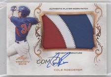 2018 Leaf Trinity Patch Auto Cole Roederer #PA-CR1 Patch Auto 4nm