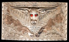 Sterling Silver Belt Buckle Gold La Esperanza  Longhorn Belt Buckle Vintage