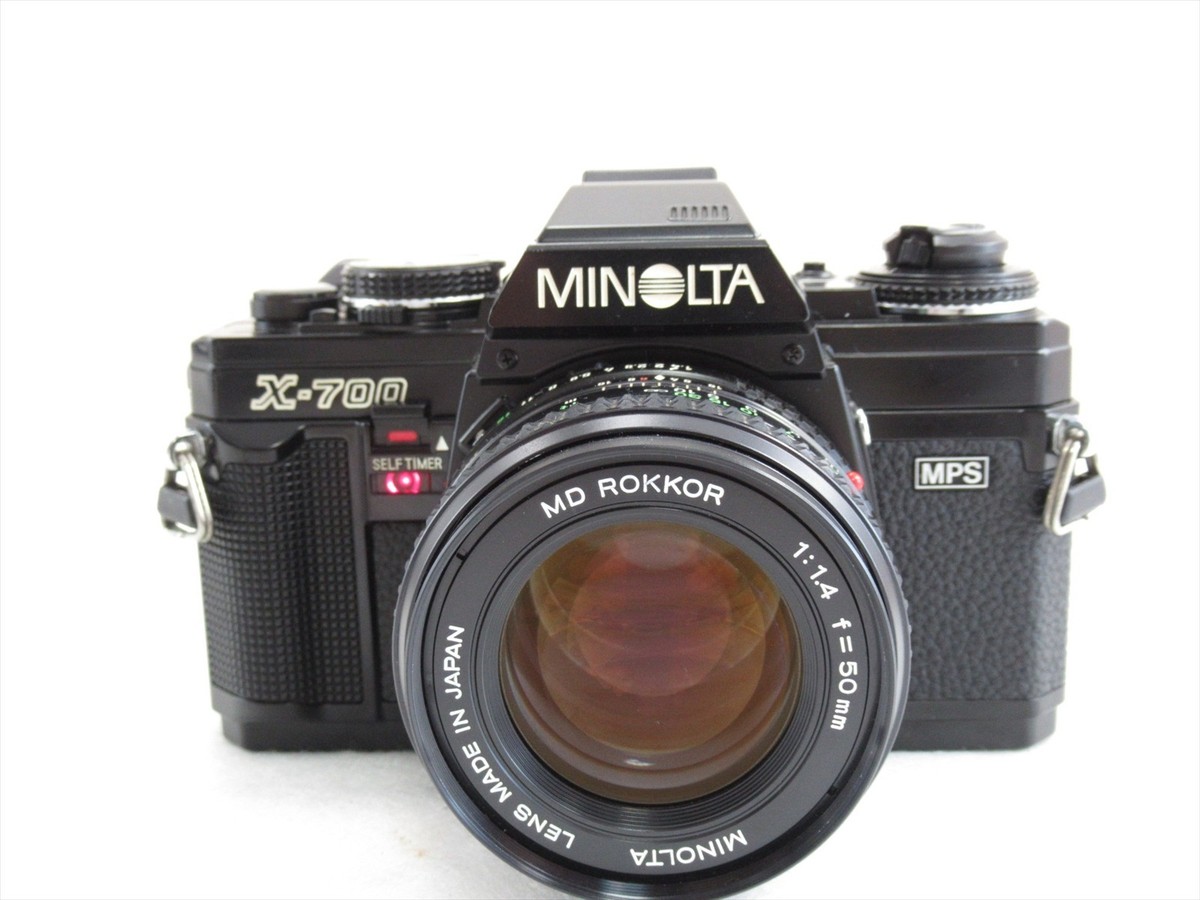 【作動確認】MINOLTA X-700 MD ROKKOR 50mm f1.4 EXC++++】Minolta X-700 film camera Black w/MD Rokkor 50mm f/1.4