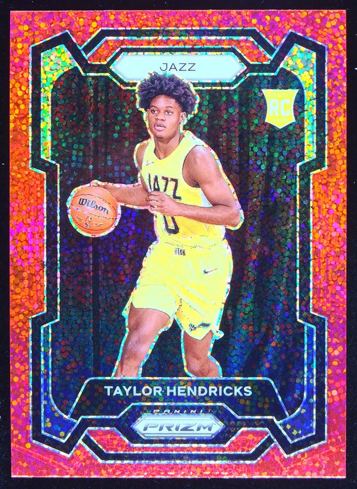 Taylor Hendricks 2023-24 Panini Prizm Red Sparkle RC Utah Jazz #161