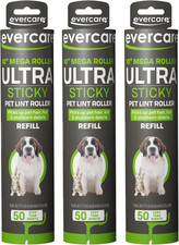 Pack of 3 All-Purpose Pet Mega Oversized Lint Roller Refills, 50 Sheets