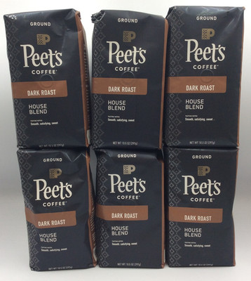 Peet's Coffee House Blend Dark Roast Ground Coffee, 3.9lbs, MAY/2026  6 BAGS 