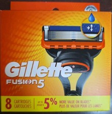 Gillette Fusion 5 Razor Blade refills New sealed Pack of 8 Fusion5 Cartridges 2.37 per gallon