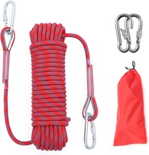 10mm/12mm 32FT/64FT Climbing Rope, Outdoor Static Rock Climbing Rope, Tree Cli