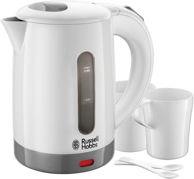 Russell Hobbs 0.85L Travel Kettle with Cups & Spoons - Compact & Versatile