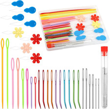 60 PCS Yarn Needle Kit, Including Bent Tapestry Needle 3 Sizes Weaving Needle Da