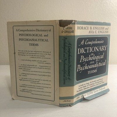 A Comprehensive Dictionary Of Psychological And Psychoanalytic Terms Hardcover B