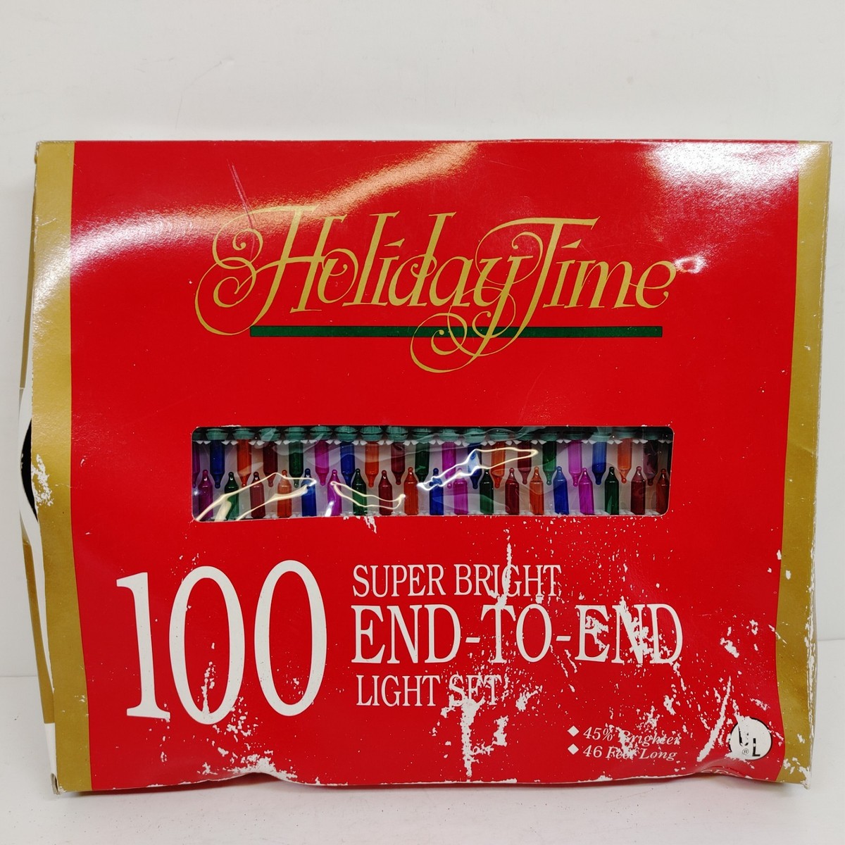 Vintage Holiday Time 100 Super Bright End to End Light Set Multi