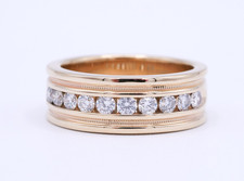 14KT Yellow Gold .89cttw Natural Diamond Channel Set Men's Band Ring 15.9 grams