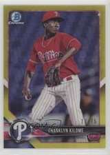 2018 Bowman Chrome Prospects Canary Yellow Refractor 12/75 Franklyn Kilome y8h