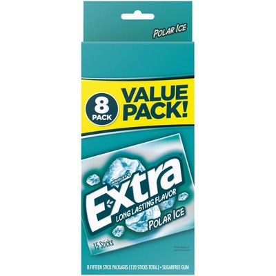 Chewing Gum Sugar-Free, Polar Ice Flavor, 8 ct/Box, Pack of 6 (48 Count Total...