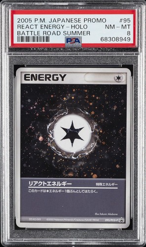 2005 POKEMON JPN PROMO BATTLE ROAD SUMMER #95 REACT ENERGY-HOLO PSA 8
