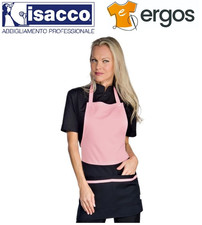 Isacco GREMBIULE BROOKLYN Donna Rosa Cameriera Cucina Cuoca Barista Pettorina