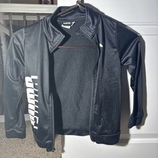 Boys Puma Black Coat Size 6 Puma Long Sleeve Light Jacket Youth Sportswear