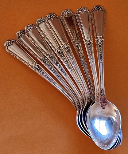 SET of 8 TOWLE STERLING SILVER LOUIS XIV DEMITASSE SPOONS 1924 PAT MARK NO MONO