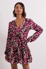 Dorothy Perkins Burgundy Mini Dress Womens Daywear Dresses