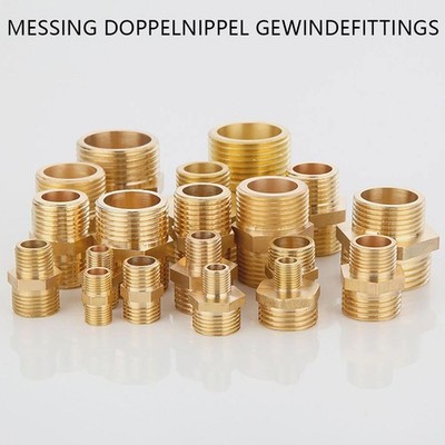 Doppelnippel Gewindefittings Beidseitig Aussengewinde 1/8 bis 2 Zoll Messing