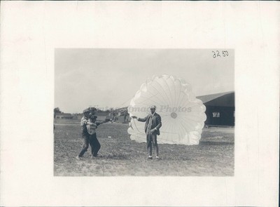 1920 Press Parachute Sky Air Children Boys Young Man Outside Vintage Photo