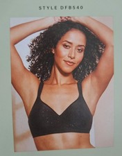 BALI Women T-shirt Bra SIZE 42DD BLACK Comfort Wirefree Lightly Lined DFB540 NWT