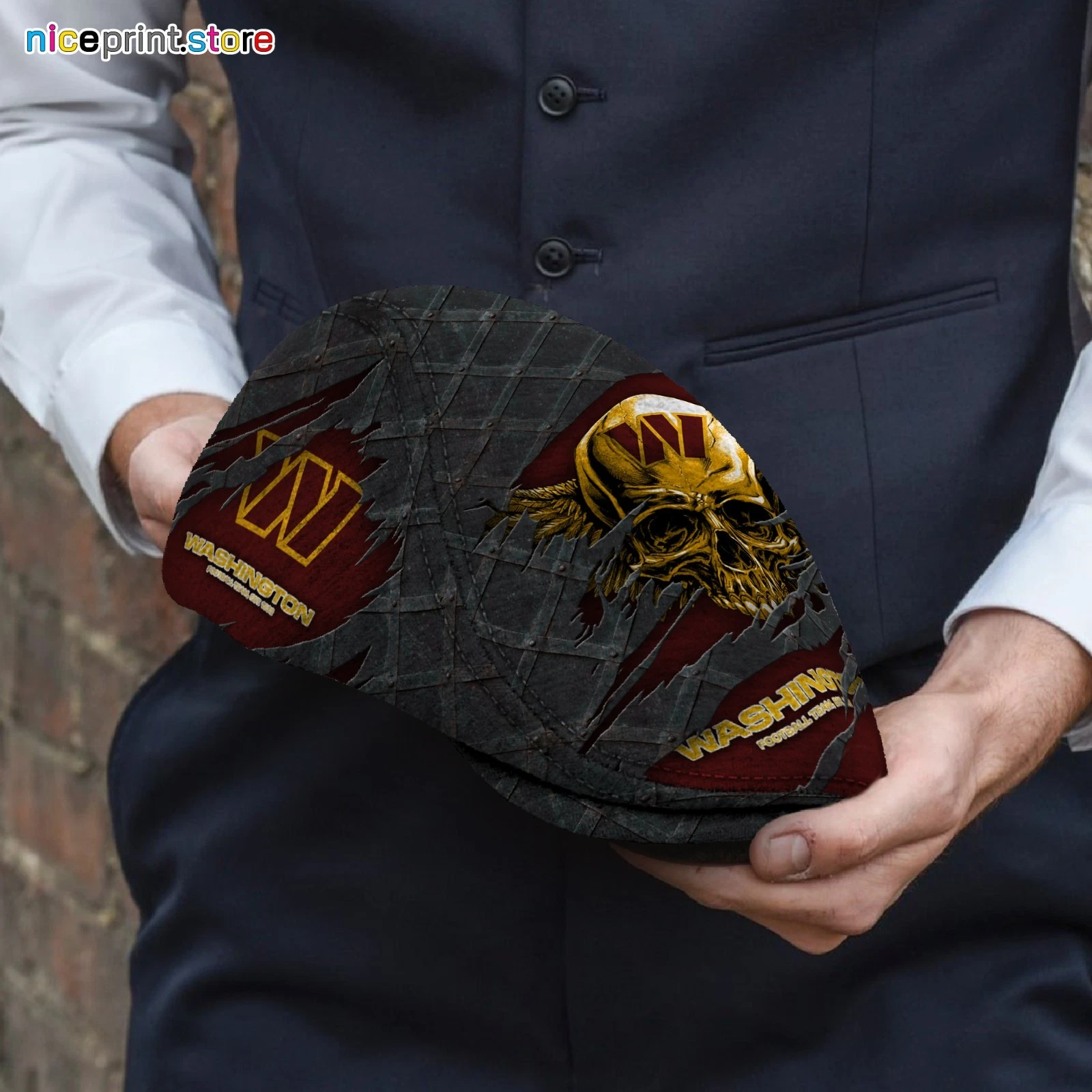 Washington Team Commanders Jeff Cap Commanders football Driver Cap football Flat Cap