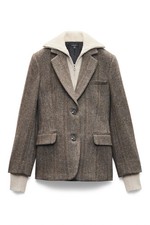 NEW, Rag and Bone Frank tweed Blazer in Brown Sz 16 SJ2659