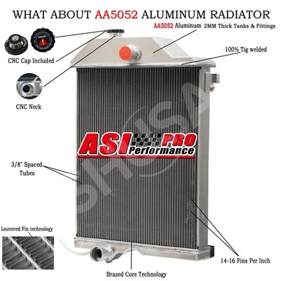 3 Row Aluminum Radiator for John Deere 4320 Tractor Model AR48735, AR48737