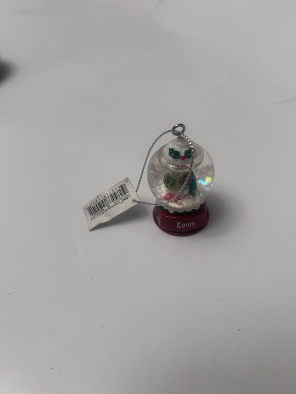 small christmas ornament snowman snowglobe "Kevin"