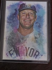 2022 MICKEY MANTLE💥1/1💥 ORIGINAL PRINT ART SKETCH CARD-ARTIST SIGNED, YANKEES