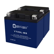 Mighty Max YTX5L-BS Lithium Battery Replaces Yamaha TW Trailway TW200BC - 2 Pack