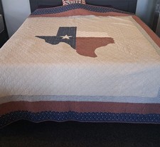 Home Classics Texas Flag King Quilt 3 PC Set W/ 2 Pillow Shams Western Farmhouse