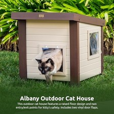 Pet ECOFLEX Albany Outdoor Cat House - Weatherproof, Insulated, Elevated