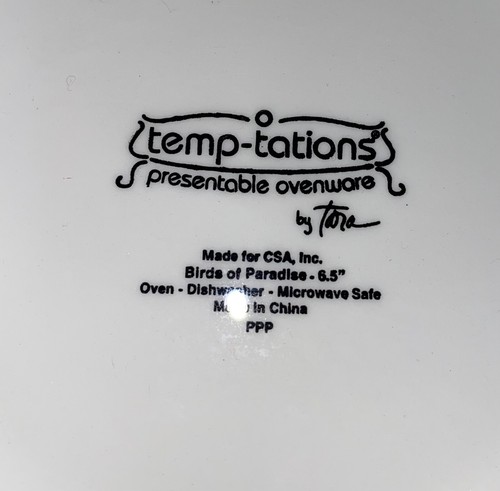 Juego de 3 platos de postre de cerámica Temp-tations by Tara Birds of Paradise de 6,5" - Imagen 7 de 12