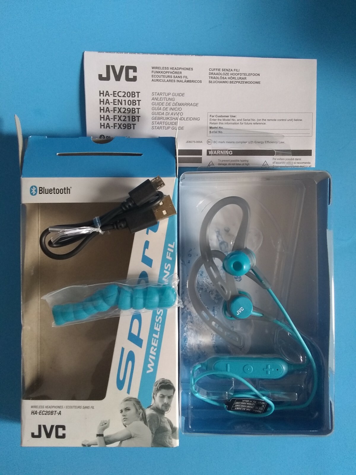 JVC HAEC20BTA SPORT BLUETOOTH WIRELESS HEADPHONES BLUE, eBay
