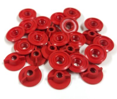 Vintage Fischertechnik 31058 Hub Nut   Red   25pcs   1966
