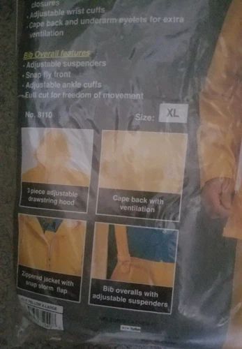 Rainsuit - Weather-Rite Commercial Rainsuit / Yellow / New in Package / Size XL image 6