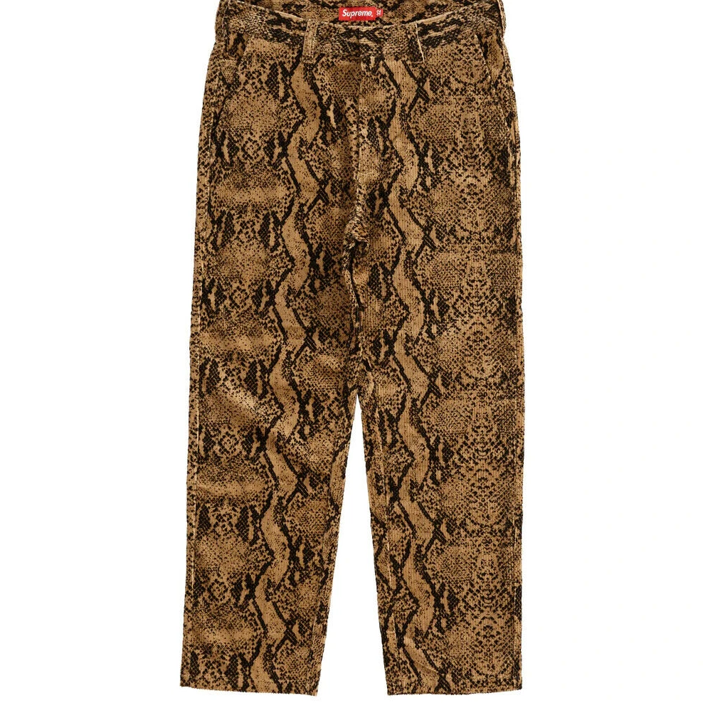 Supreme Corduroy Flight Pant Snakeskin Sz 32 - SUP-COFPSWS