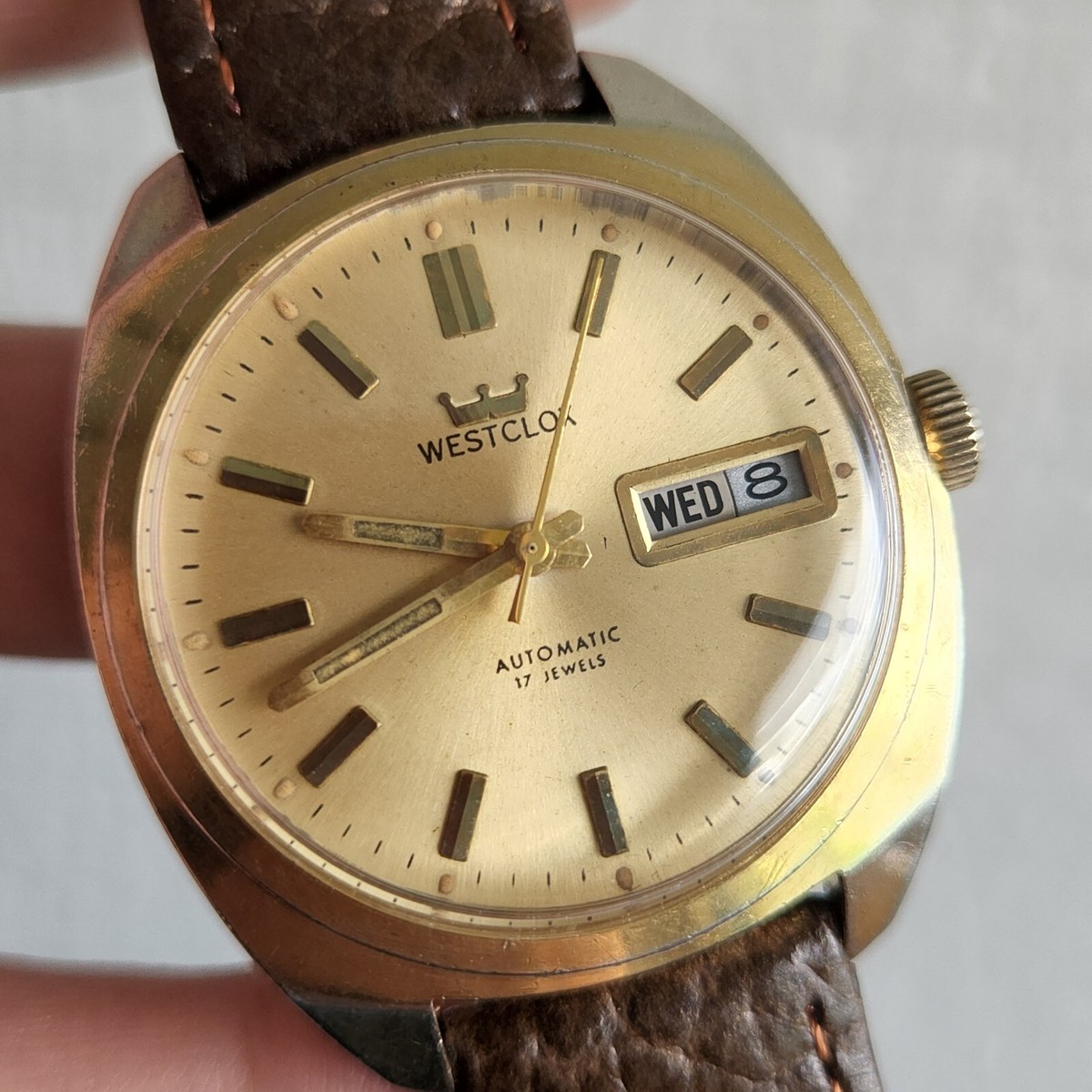 Vintage WESTCLOX Men's automatic watch day/date A-361-1 17Jewels