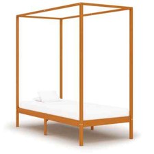 Tidyard Canopy Bed Frame  Bed 4 Poster Bed Wooden Bed Base with Underbed B2D1