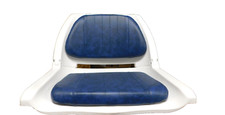 Wise DLX Molded Fold Down Padded Seat-White  Blue-8WD139LS-041