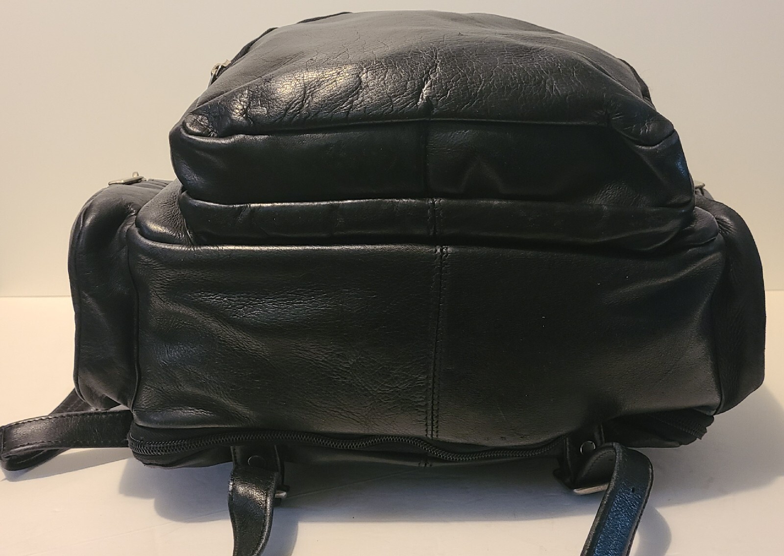 Soft Black Leather Expandable Backpack Made in Columb… Gem