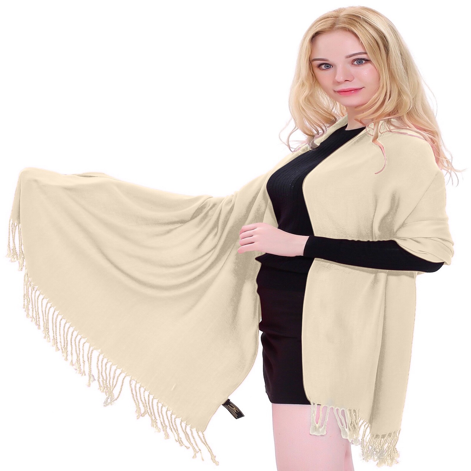 Champagne Nude Solid Colour Design Shawl Scarf Stole Wrap Pashmina CJ Apparel