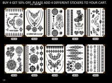 Tattoo Stickers Black Lace Temporary Tattoos for Teens Girls Women US
