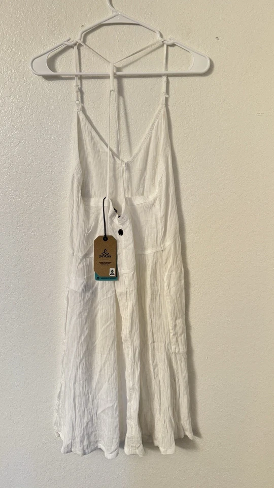 Prana Fernie Dress Swim Cover Up White Vacation Sundress Size S $99 C8 - Image 4 of 4