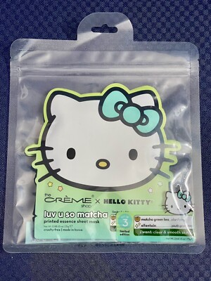 NEW The Crème Shop Hello Kitty Luv U So Matcha 3pk Sheet Masks Limited Edition