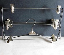 6 Tier Vintage metal folding clothes hanger Silver Tone 14.75x26" FREE SH